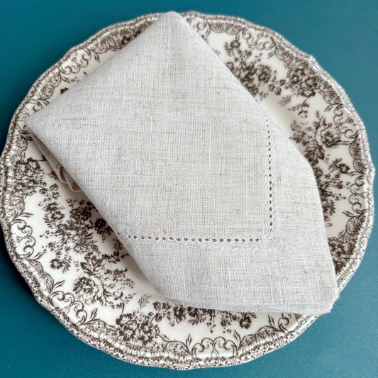12 Pieces Flax Linen Cloth Napkin