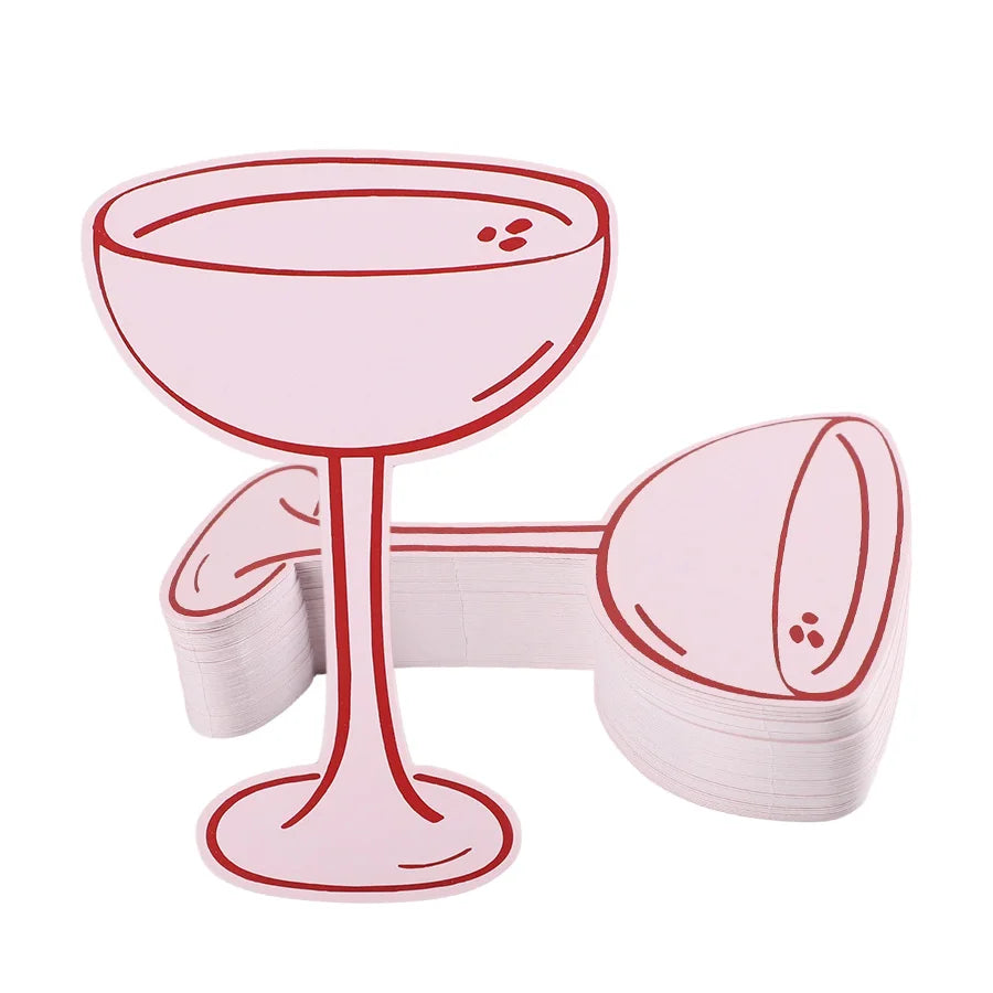 Pink Cocktail-Shaped Name Place Cards