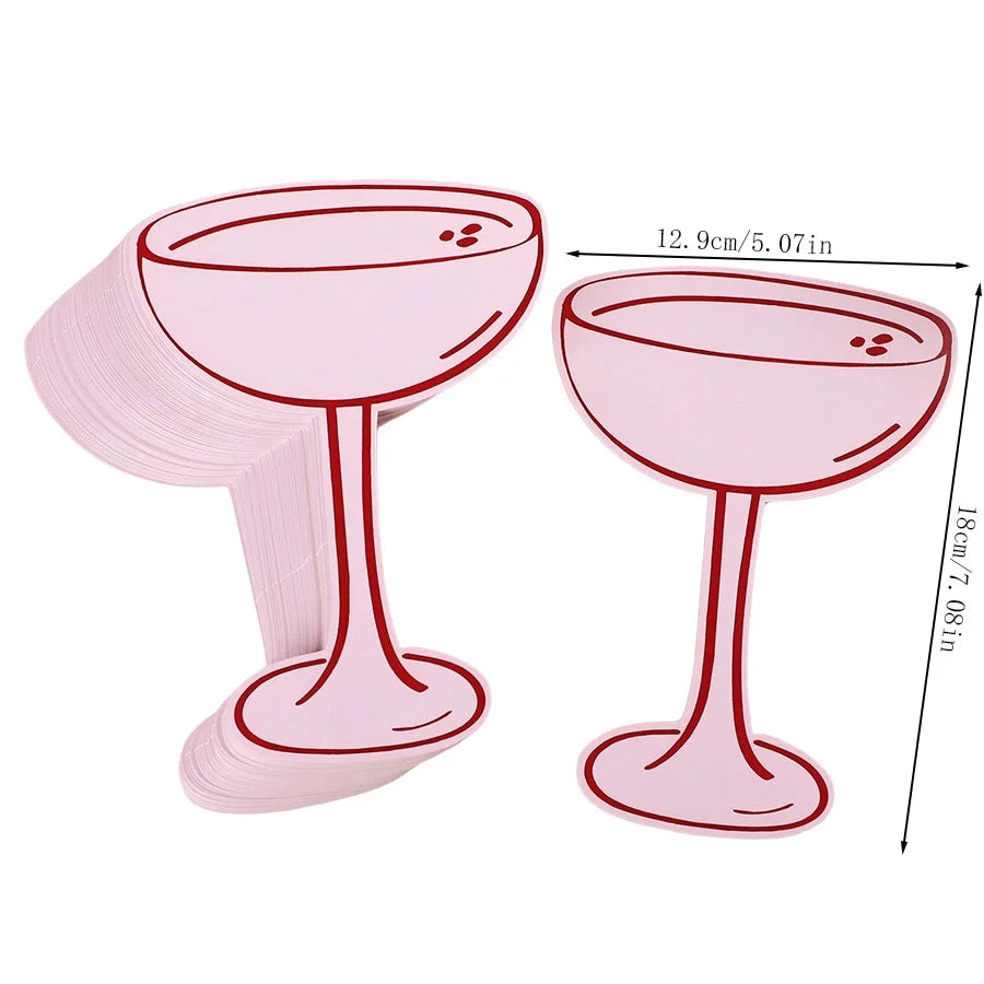 Pink Cocktail-Shaped Name Place Cards