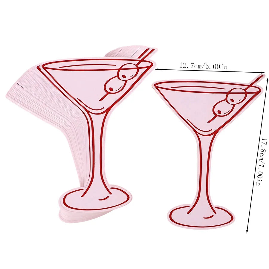 Pink Cocktail-Shaped Name Place Cards