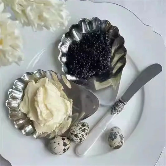 French Caviar Stainless Steel Seashell Tray