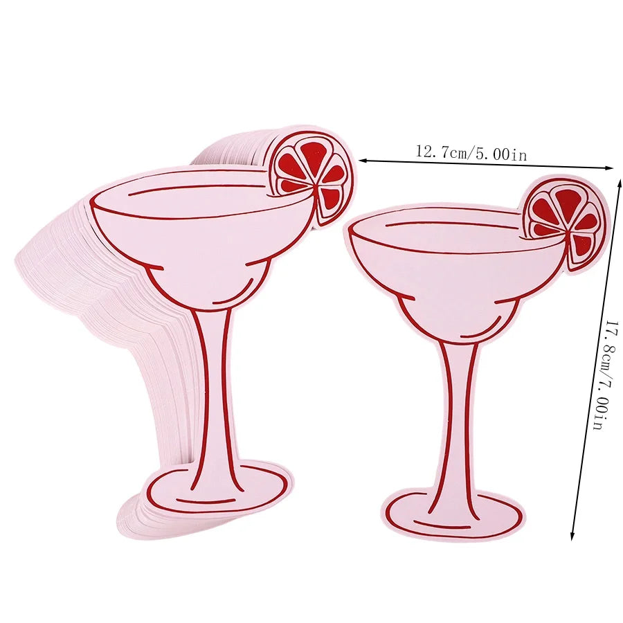 Pink Cocktail-Shaped Name Place Cards