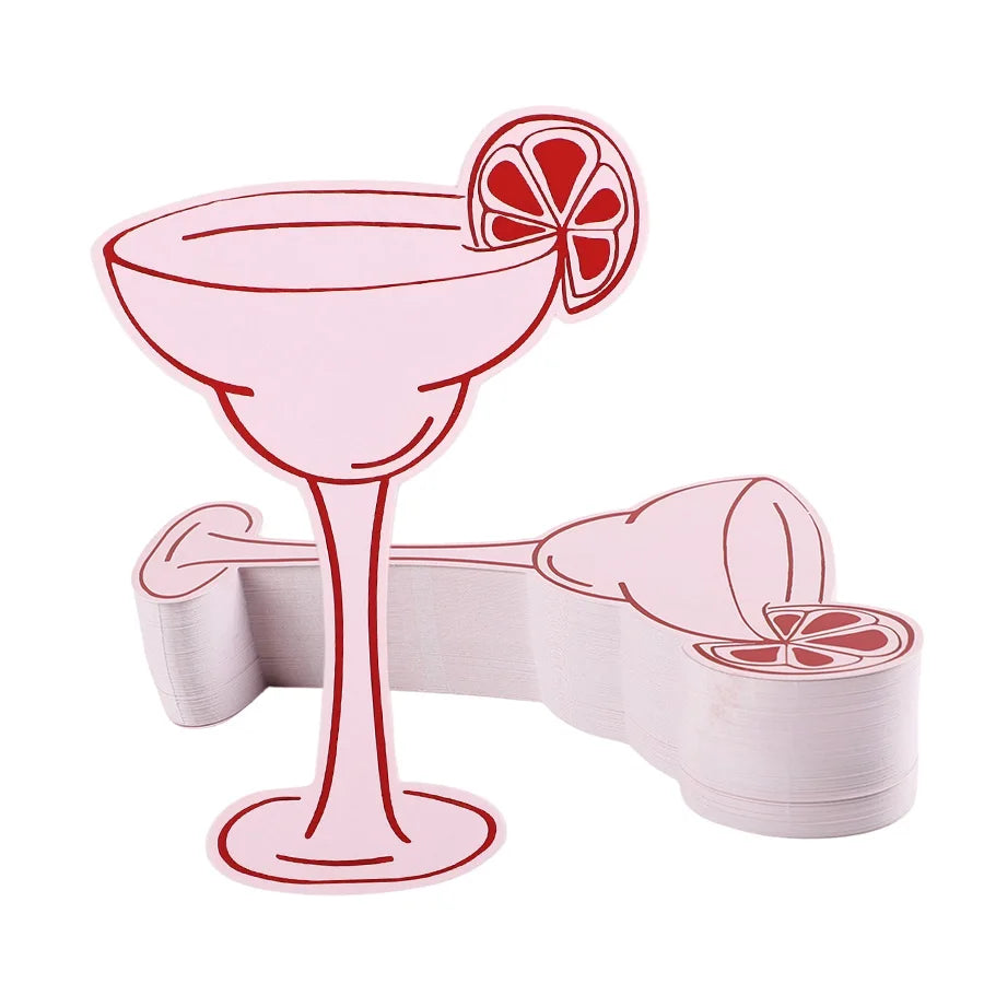 Pink Cocktail-Shaped Name Place Cards