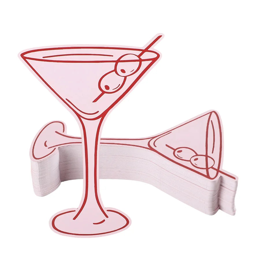 Pink Cocktail-Shaped Name Place Cards
